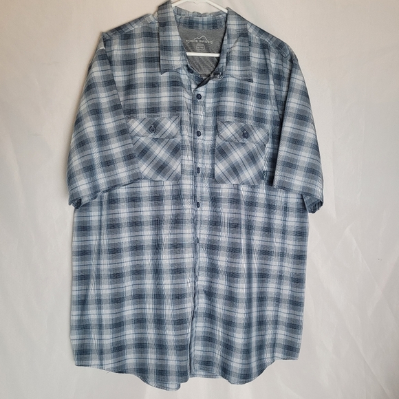 Eddie Bauer Men's Plaid Short Sleeve Button Up Shirt Lot Of 2 Size XL Tall - Picture 8 of 15